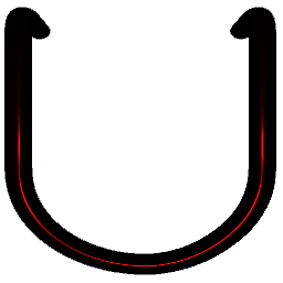 Letter U Shiny Red