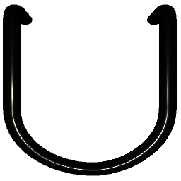 Letter U Shiny Silver