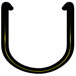 Letter U Shiny Yellow