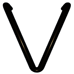 Letter V Shiny Bronze