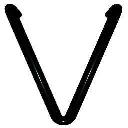 Letter V Shiny Teal