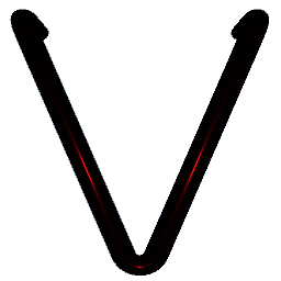 Letter V Shiny Red