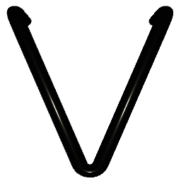 Letter V Shiny Silver