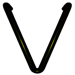 Letter V Shiny Yellow