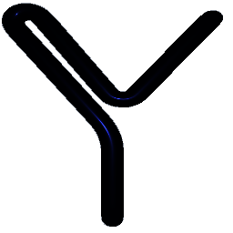Letter Y Shiny Blue