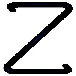 Letter Z Shiny Blue