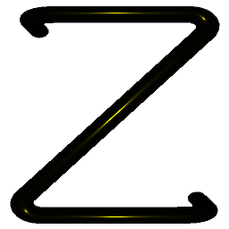 Letter Z Shiny Yellow
