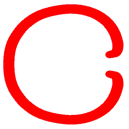 Letter C Neon Red
