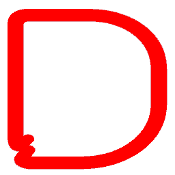 Letter D Neon Red
