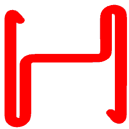 Letter H Neon Red