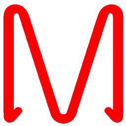 Letter M Neon Red