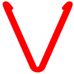 Letter V Neon Red