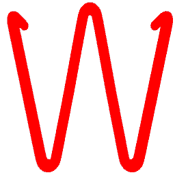 Letter W Neon Red