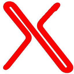 Letter X Neon Red
