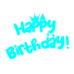 Happy Birthday Neon Blue