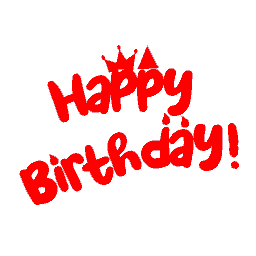 Happy Birthday Neon Red