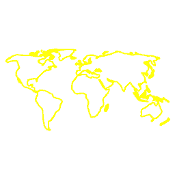 World Map Neon Yellow