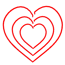 Hearts Neon Red