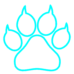 Paw Neon Blue