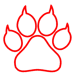 Paw Neon Red
