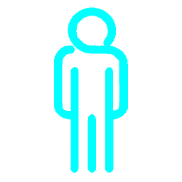 Men Toilet Sign Vector Neon Blue