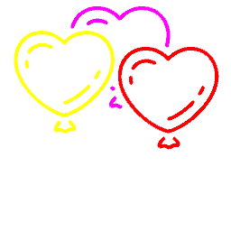 Heart Ballons Vector Neon