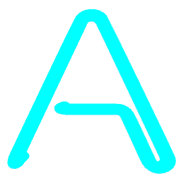 Letter A Neon Blue