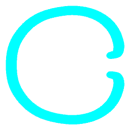 Letter C Neon Blue
