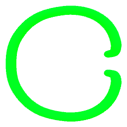 Letter C Neon Green