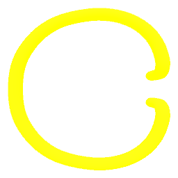 Letter C Neon Yellow
