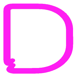 Letter D Neon Pink