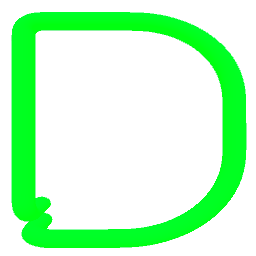 Letter D Neon Green