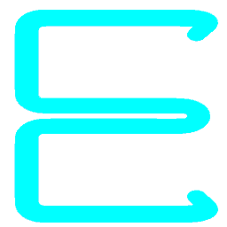 Letter E Neon Blue