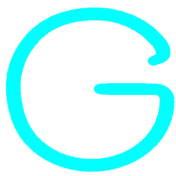 Letter G Neon Blue