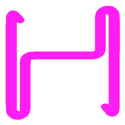 Letter H Neon Pink