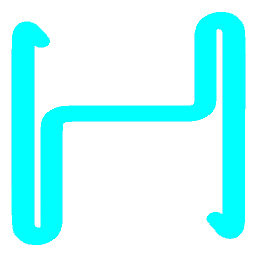 Letter H Neon Blue