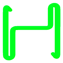 Letter H Neon Green
