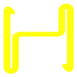 Letter H Neon Yellow