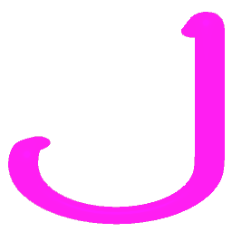 Letter J Neon Pink