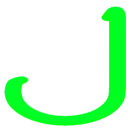 Letter J Neon Green