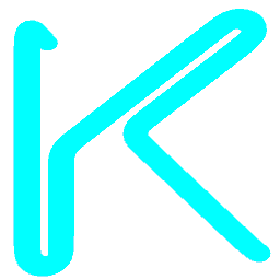 Letter K Neon Blue