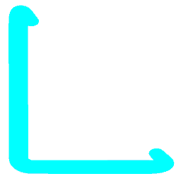 Letter L Neon Blue