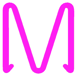 Letter M Neon Pink