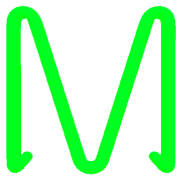 Letter M Neon Green