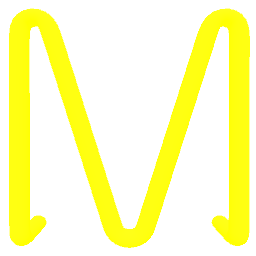 Letter M Neon Yellow