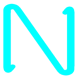 Letter N Neon Blue