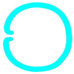 Letter O Neon Blue