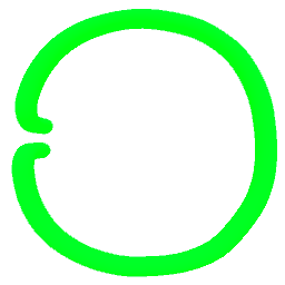 Letter O Neon Green