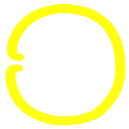 Letter O Neon Yellow