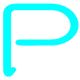 Letter P Neon Blue